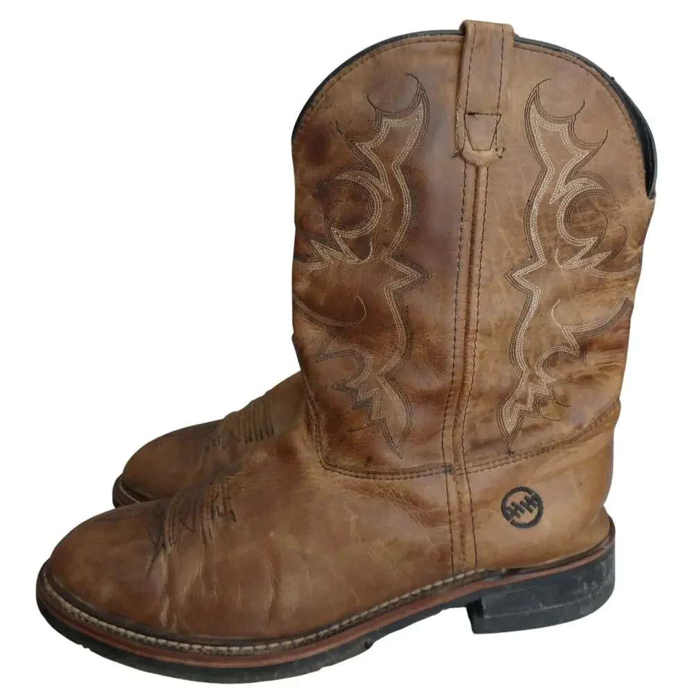 Double H DH3599 Mens 11 2E Extra Wide EE Brown USA Cowboy Western Boot Roper